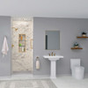 SWKX36367224-49V SaraMar 36-in x 36-in x 96-in Glue to Wall 6-Piece Shower Wall Trimmable Kit with Extension, Sand Creme Velvet