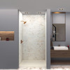 SWKX48367224-48 SaraMar 48-in x 36-in x 96-in Glue to Wall 6-Piece Shower Wall Trimmable Kit with Extension, Biscotti Marble