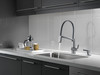 9693-AR-DST Pivotal Single Handle Lever Faucet in Arctic Stainless