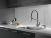 9693-AR-DST Pivotal Single Handle Lever Faucet in Arctic Stainless