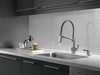 9693-AR-DST Pivotal Single Handle Lever Faucet in Arctic Stainless