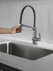 9693-AR-DST Pivotal Single Handle Lever Faucet in Arctic Stainless