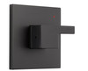 T60P080-BL Siderna Pressure Balance Valve Trim in Matte Black