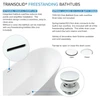 K-AFTF5929-G31M40 Finley 59-in x 29-in x 23-in Freestanding Acrylic Bathtub Kit With Center Drain And Bath Pillow, Marble Grey/White (Gloss)