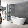 K-AFTS5931-M31 Skylar 59-in x 31-in x 27-in Freestanding Acrylic Bathtub Kit With Center Drain And Bath Pillow, White (Matte)