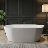 K-AFTM5931-M31 Maris 59-in x 31-in x 23-in Freestanding Acrylic Bathtub Kit With Center Drain And Bath Pillow, White (Matte)