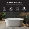 K-AFTM5931-M31 Maris 59-in x 31-in x 23-in Freestanding Acrylic Bathtub Kit With Center Drain And Bath Pillow, White (Matte)