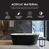 K-AFTM5931-M3109 Maris 59-in x 31-in x 23-in Freestanding Acrylic Bathtub Kit With Center Drain And Bath Pillow, Black/White (Matte)