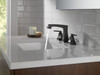 3564-BLMPU-DST Ashlyn Two Handle Widespread Metal Pop Up Lavatory Faucet, Matte Black