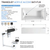 UATLN603217-R-MB Unity AFR 60-in x 32-in x 17-in Alcove Acrylic Bathtub Kit With Right Hand Drain, White/Matte Black