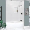 UATLN603022-R-MB Unity AFR 60-in x 30-in x 22-in Alcove Acrylic Bathtub Kit With Right Hand Drain, White/Matte Black