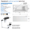 UATLN603022-R-MB Unity AFR 60-in x 30-in x 22-in Alcove Acrylic Bathtub Kit With Right Hand Drain, White/Matte Black