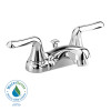 Soft Centerset Lavatory Faucet with Metal Lever Handles and Metal Speed Connect Pop-Up Drain in Chrome