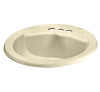 Everclean Round Drop Sink with Three Faucet Holes (4 Centers) in Bone