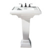 24 Two-Piece Pedestal and Lavatory with Three Faucet Holes (8 Centers) in White