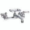 Wall Mount 2.2 GPM Service Sink Faucet with Lever Handles and Soap Dish in Chrome