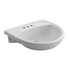 Semi-Countertop Lavatory Sink with 4 CC, Less Overflow in White