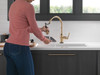 9190T-CZ-DST Broderick Single Handle Pull Down Kitchen Faucet with Touch2O Technology, Champagne Bronze