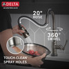 9190T-KS-DST Broderick Single Handle Pull Down Kitchen Faucet with Touch2O Technology, Black Stainless