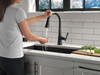 9182T-BL-DST Emmeline Single Handle Pull Down Kitchen Faucet with Touch2O Technology, Matte Black