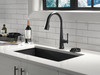 9182T-BL-DST Emmeline Single Handle Pull Down Kitchen Faucet with Touch2O Technology, Matte Black