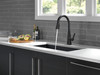 19802TZ-BL-DST Lenta Single Handle Pull Down Kitchen Faucet with Touch2O Technology, Matte Black