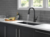 19802TZ-BL-DST Lenta Single Handle Pull Down Kitchen Faucet with Touch2O Technology, Matte Black