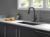 19802TZ-BL-DST Lenta Single Handle Pull Down Kitchen Faucet with Touch2O Technology, Matte Black