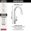 9191-PR-DST Monrovia Single Handle Pull Down Kitchen Faucet, Lumicoat Chrome