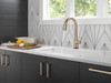 9191T-CZ-PR-DST Monrovia Single Handle Pull Down Kitchen Faucet with Touch2O Technology, Lumicoat Champagne Bronze