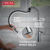 9176-PR-DST Stryke Single Handle Pull Down Kitchen Faucet, Lumicoat Chrome