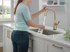 9176T-CZ-PR-DST Stryke Single Handle Pull Down Kitchen Faucet with Touch 2O Technology, Lumicoat Champagne Bronze