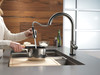 9159T-KS-DST Trinsic Single Handle Pull Down Kitchen Faucet with Touch, Black Stainless