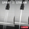 9678T-BL-DST Leland Single Handle Pull Down Bar or Prep Faucet with Touch2O Technology, Matte Black