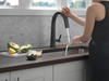9193T-BL-DST Pivotal Single Handle Pull Down Kitchen Faucet with Touch2O Technology, Matte Black