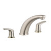 2-Handle Deck Mount Tub Filler Faucet with Lever Handles in Brushed Nickel