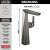 743-KS-PR-DST Trillian Single Handle Vessel Bathroom Faucet, Lumicoat Black Stainless