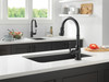 9190T-BL-DST Broderick Single Handle Pull Down Kitchen Faucet with Touch2O Technology, Matte Black