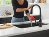 9190T-BL-DST Broderick Single Handle Pull Down Kitchen Faucet with Touch2O Technology, Matte Black