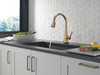 19802TZ-CZ-DST Lenta Single Handle Pull Down Kitchen Faucet with Touch2O Technology, Champagne Bronze