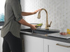 19802TZ-CZ-DST Lenta Single Handle Pull Down Kitchen Faucet with Touch2O Technology, Champagne Bronze