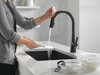 9191T-BL-DST Monrovia Single Handle Pull Down Kitchen Faucet with Touch2O Technology, Matte Black