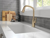 9176-CZ-PR-DST Stryke Single Handle Pull Down Kitchen Faucet, Lumicoat Champagne Bronze