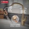 9176-CZ-PR-DST Stryke Single Handle Pull Down Kitchen Faucet, Lumicoat Champagne Bronze