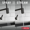 9693-BL-DST Pivotal Single Handle Exposed Hose Kitchen Faucet, Matte Black