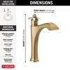 657-GS-DST Dorval Single Handle Mid-Height Vessel Bathroom Faucet, Champagne Bronze and Porcelain