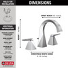 35546-PR-MPU-DST Trillian Two Handle Widespread Bathroom Faucet, Lumicoat Chrome