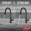 Delta 9113TV-RB-DST Essa VoiceIQ Single Handle Pull Down Faucet with Touch2O Technology, Venetian Bronze