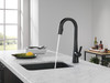 9991T-BL-DST Monrovia Single Handle Pull Down Bar or Prep Faucet with Touch2O Technology, Matte Black