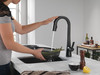 9991T-BL-DST Monrovia Single Handle Pull Down Bar or Prep Faucet with Touch2O Technology, Matte Black